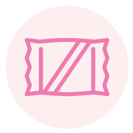 Růžový odznak, přeškrtnutý balíček želatiny