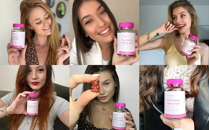 6 žen držících v ruce vitamíny Beautymins